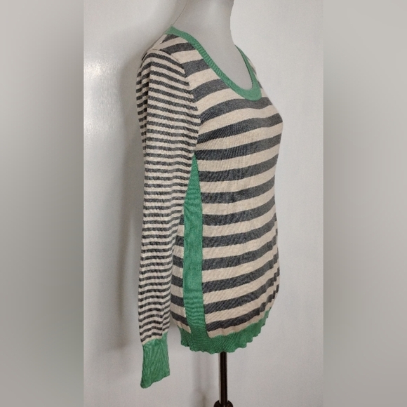 STRIPED OLIVE + OAK KNIT TOP - Picture 4 of 7